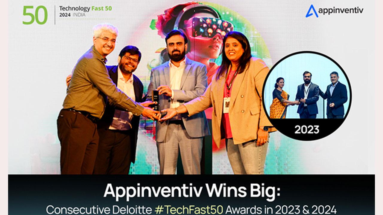 Appinventiv Wins Big: Consecutive Deloitte Tech Fast 50 Awards in 2023 & 2024