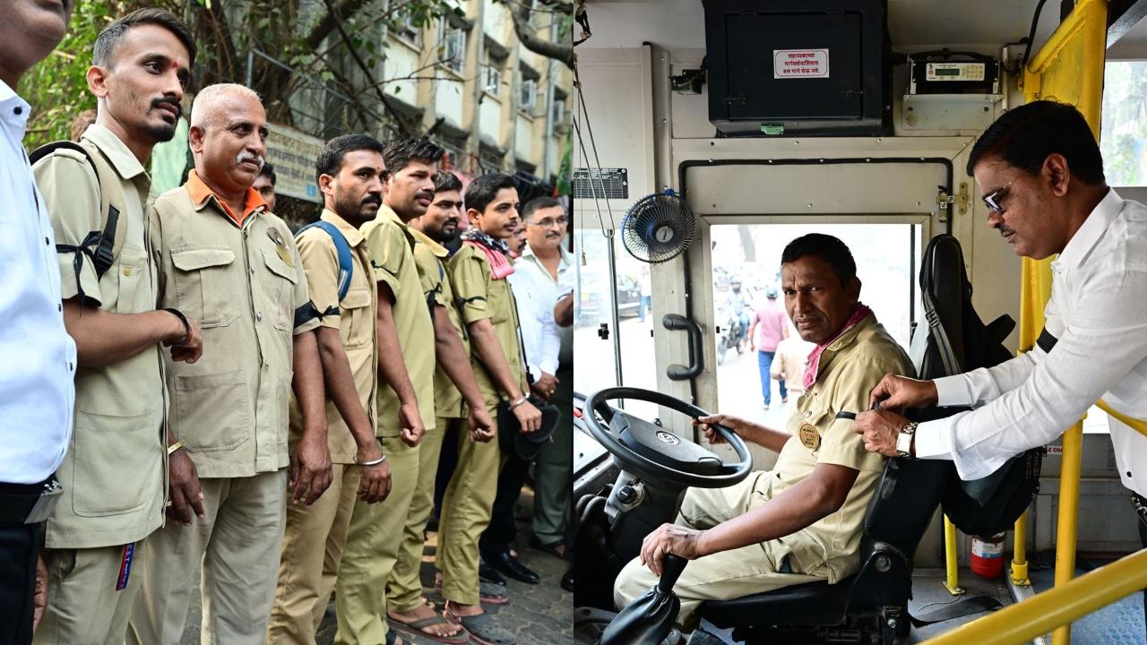 In Photos: BEST workers protest by wearing black bands in Mumbai