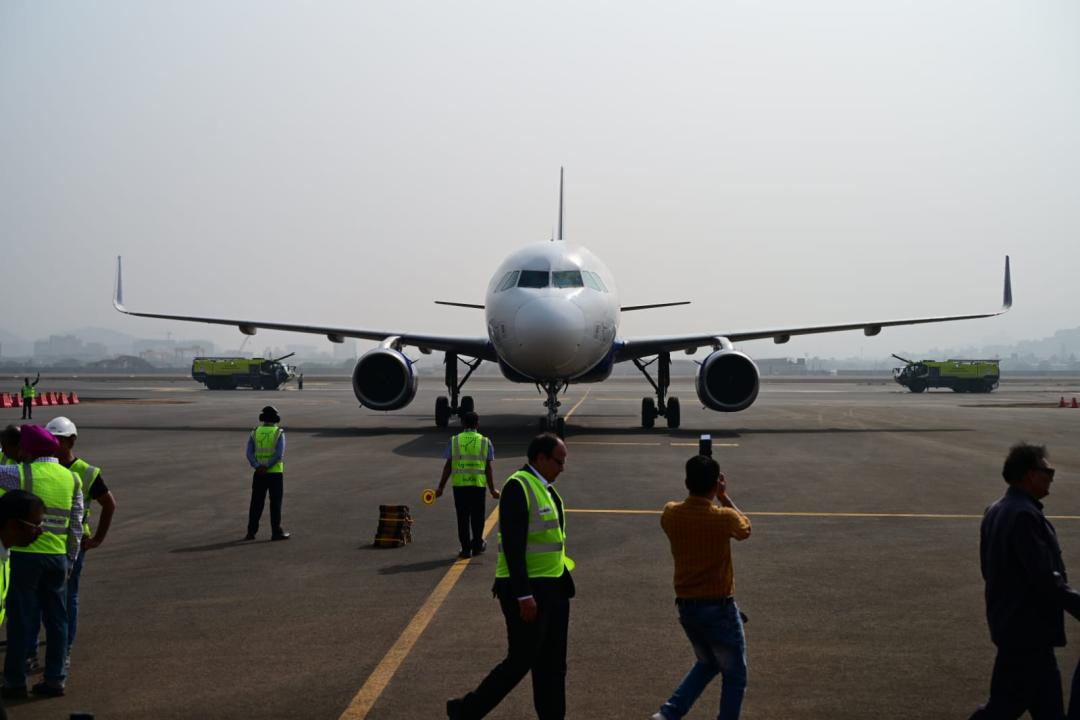 IN PHOTOS: Navi Mumbai airport witnesses first commercial landing of Airbus A320