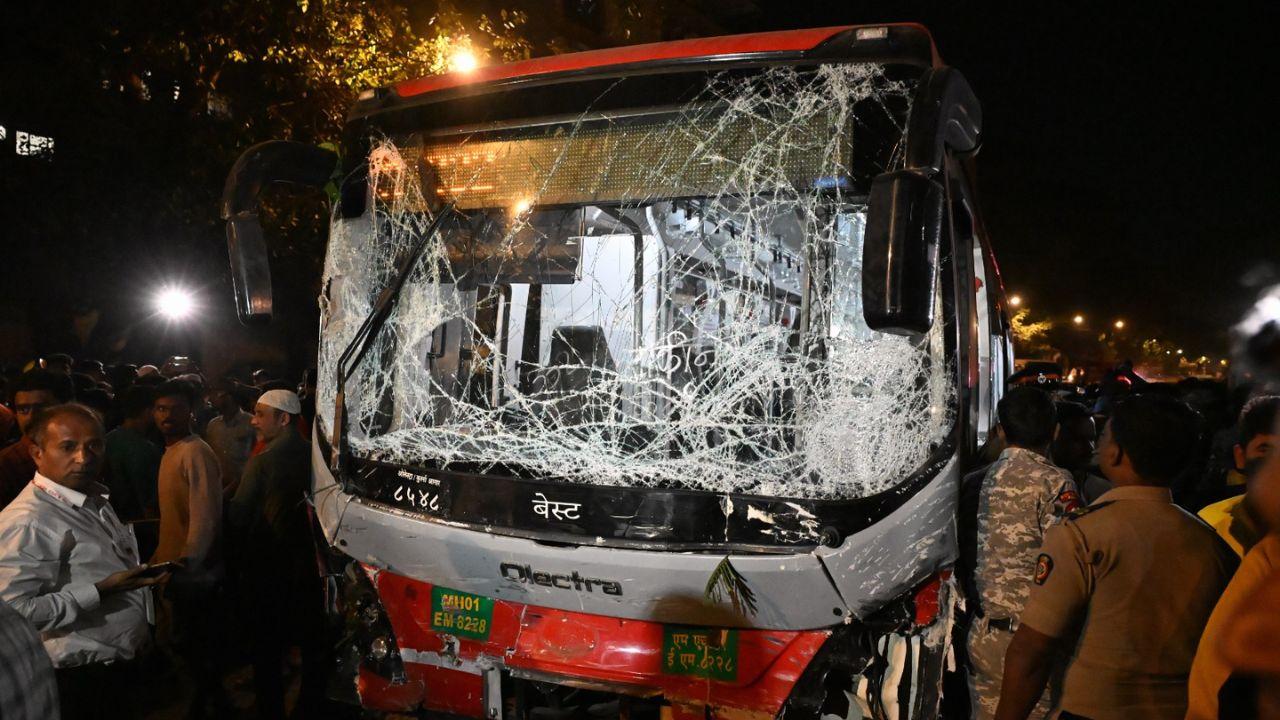 IN PHOTOS: BEST Bus rams into vehicles at Kurla West