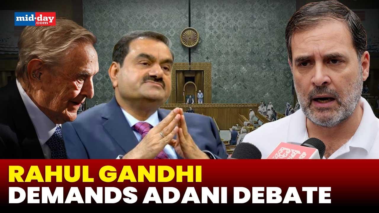 Rahul Gandhi demands debate on Adani, Rejects BJP allegations in Parliament