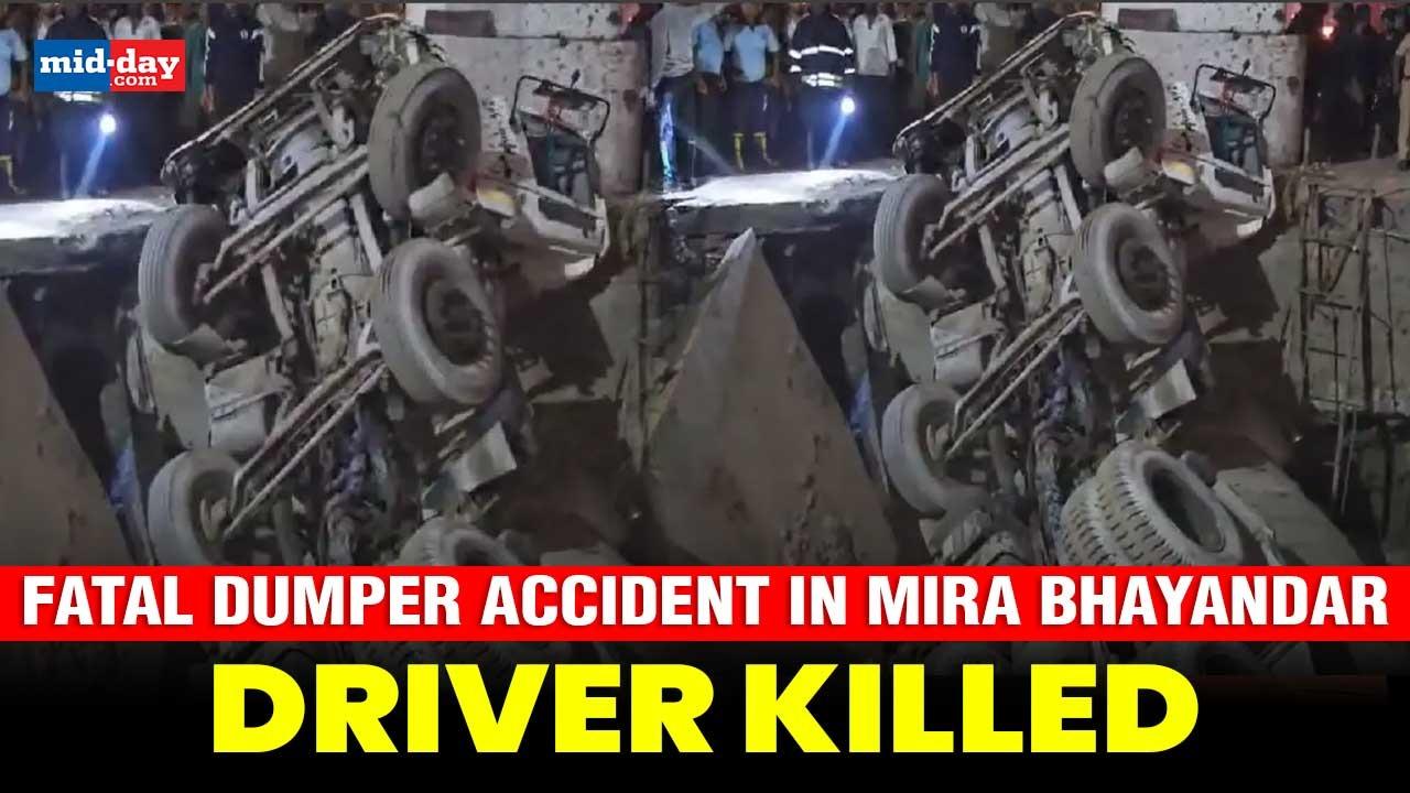 Mira Bhayandar: Dumper overturns after road collapse in Kashimira, Driver killed