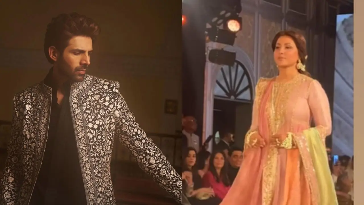 A new video from the Namo Bharat event has surfaced on the internet, showing Hina Khan reaching out to Kartik Aaryan when she suddenly lost her balance, but he saved her from tripping. Read More