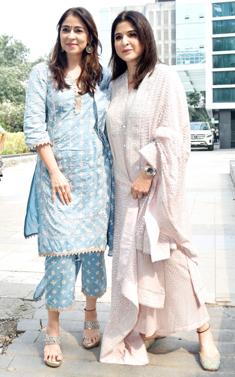 Bhavana Pandey and Maheep Kapoor posed together as they went to Dharma office