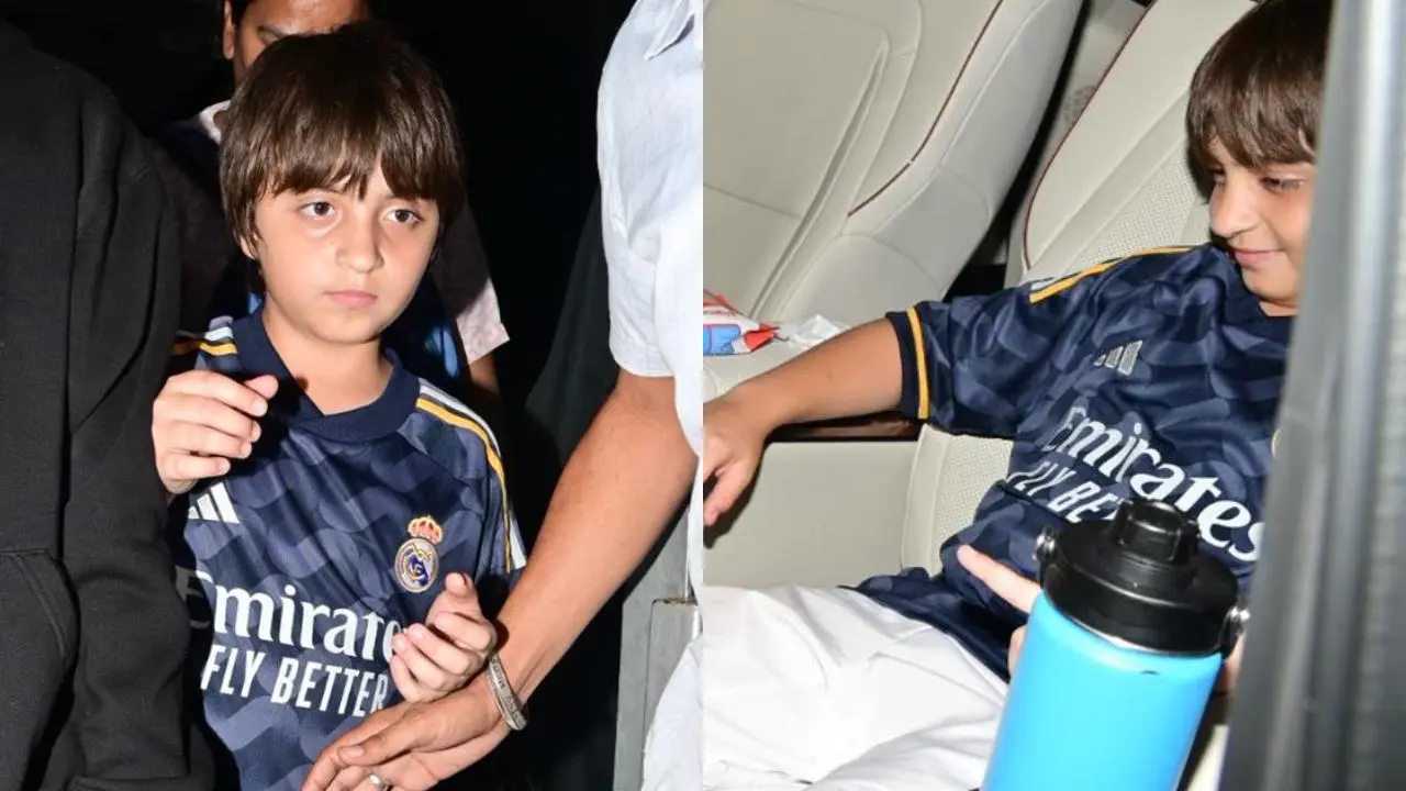 Shah Rukh Khan and Gauri Khan's son AbRam Khan was spotted by the paparazzi in the city on Sunday evening. He also obliged to a special request from the paparazzi. Read More