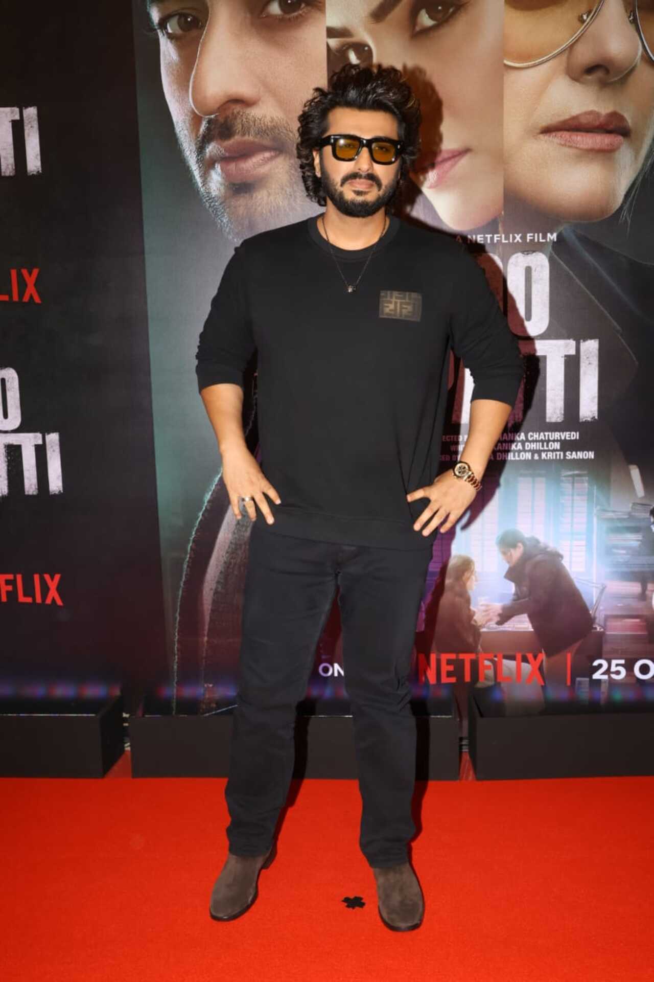 Actor Arjun Kapoor who will be playing a villain in 'Singham Again' also marked his attendance.