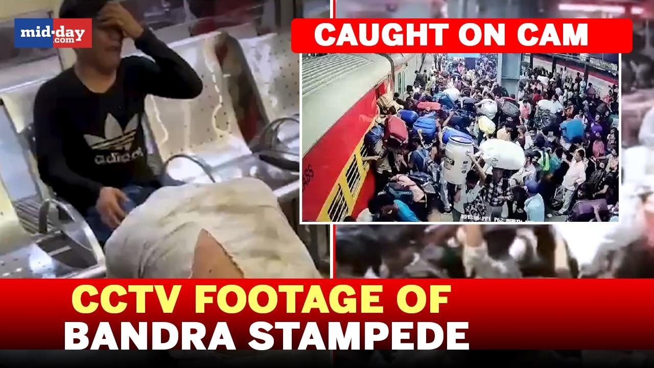 CCTV footage of the actual Bandra stampede incident, horrifying scenes