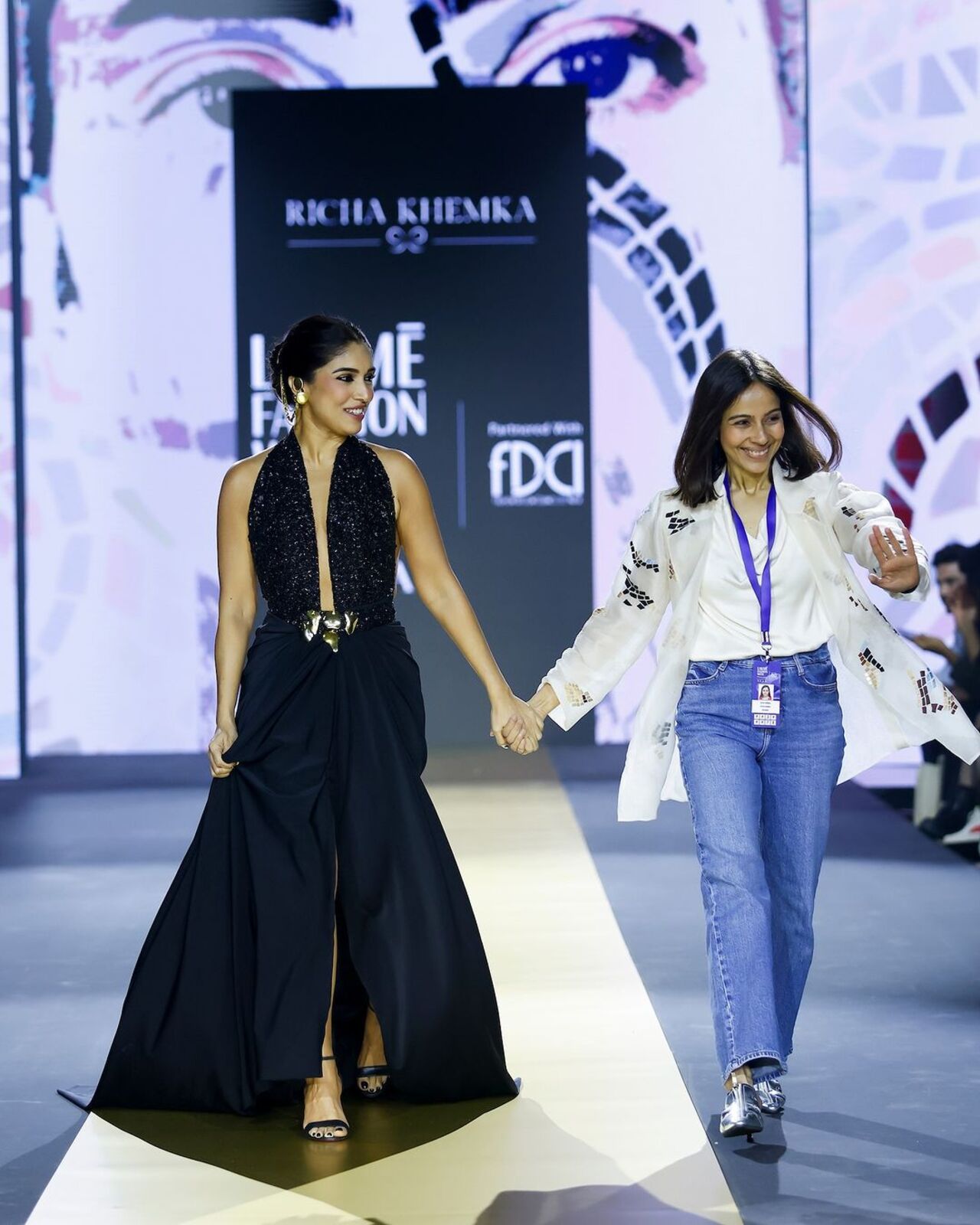 Actor Bhumi Pednekar made heads turn with her ramp walk at designer Richa Khemka's show on Day 3 of Lakme Fashion Week x FDCI 2024