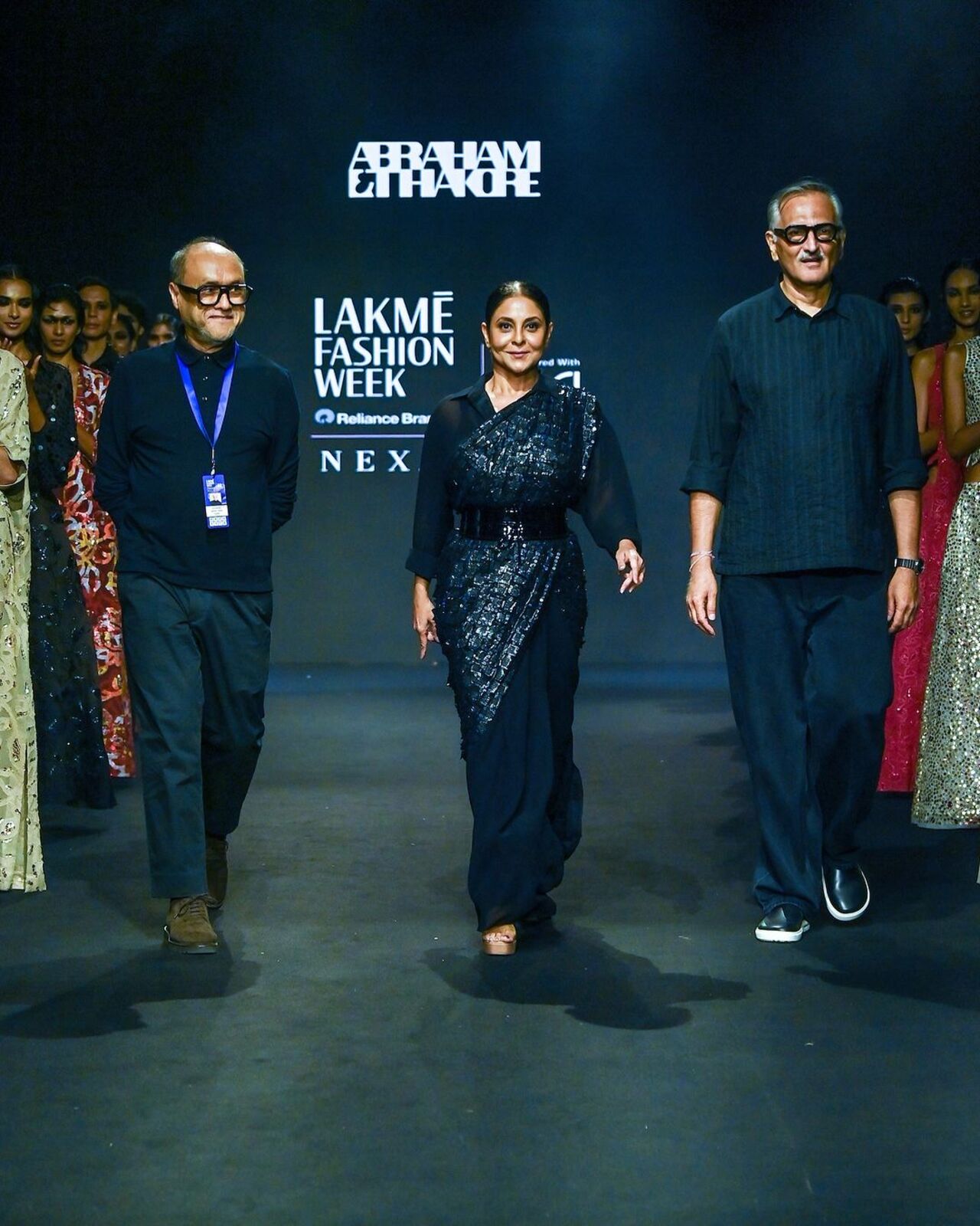 Shefali Shah walked the ramp for designer trio-David Abraham, Rakesh Thakore, and Kevin Nigli, better known as the 'Masters of Minimalism.'Their collection, aptly named 