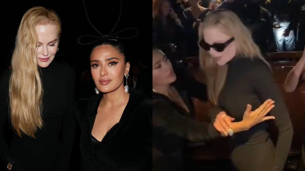 Did Nicole Kidman push Salma Hayek at 2024 Paris Fashion Week? Watch video