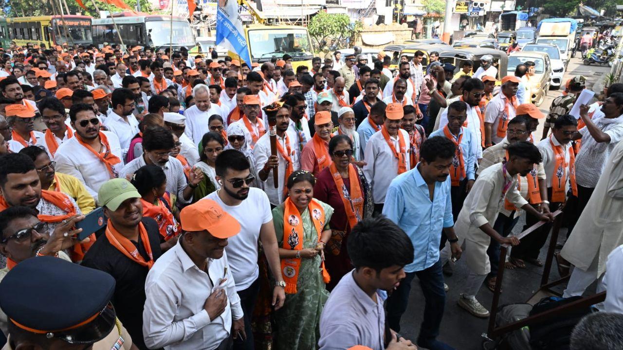 Shiv Sena (UBT) candidate Rituja Latke holds rally as she files nomination