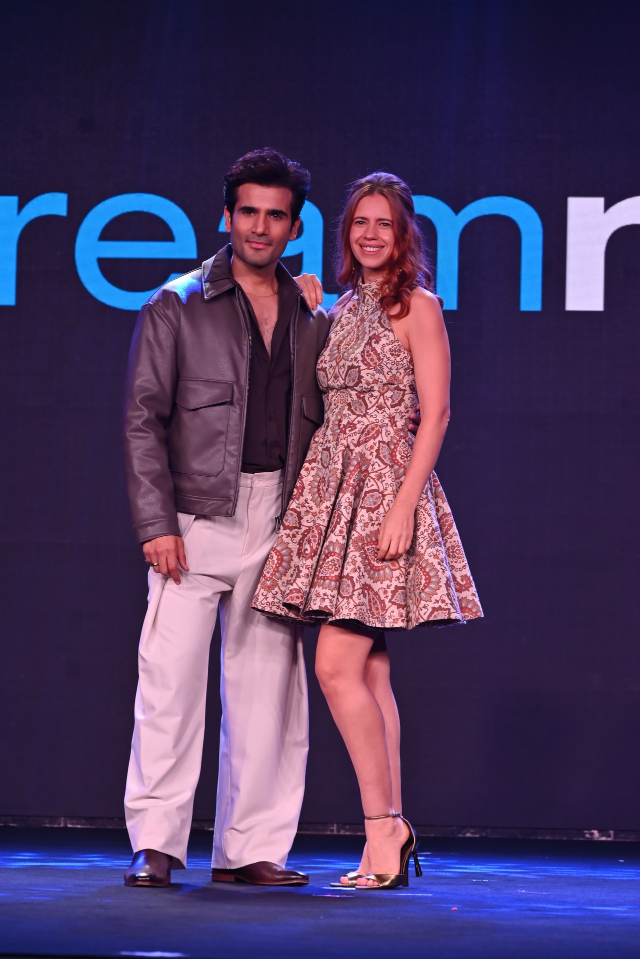 Karan Tacker poses with Kalki Koechline while announcing their upcoming project