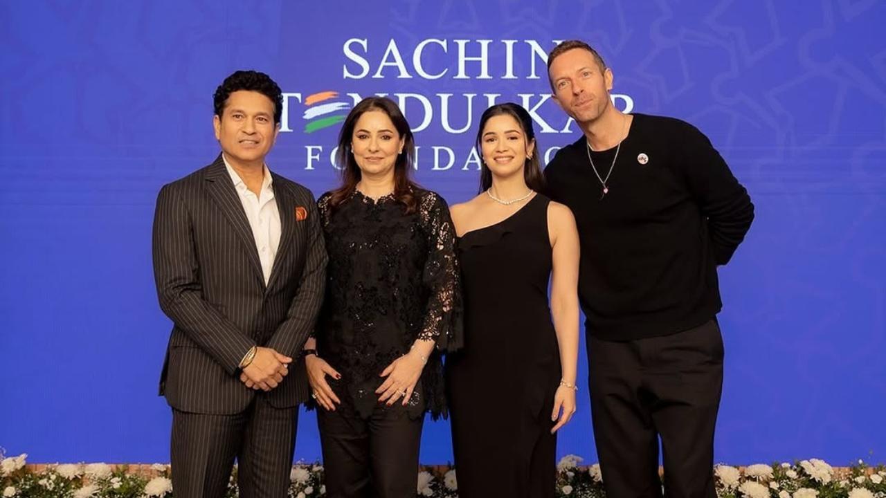 Watch: Chris Martin attends five year celebration of Sachin Tendulkar Foundation